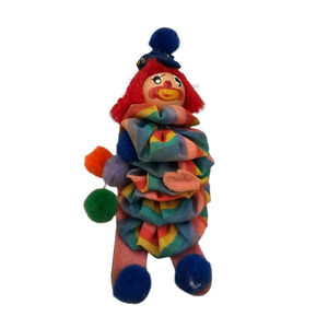 Vintage clown plush doll from the 1980s Hand Painted Face